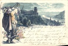 VINTAGE POSTCARD Heidelberg Chart 1897