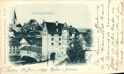 VINTAGE POSTCARD Baden Landvogteischloss chart 1899