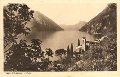 VINTAGE POSTCARD Lago di Lugano Oria