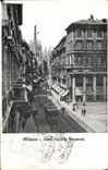 VINTAGE POSTCARD Milano Corso Vittorio Emanuele Tram