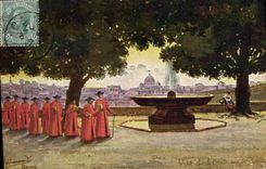 Dall Accademia di Francia de Roma Veduta de la POSTAL de la VENDIMIA