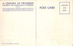 VINTAGE POSTCARD Chrysler Motors Exhibit
