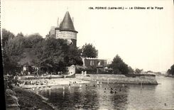 CPA Pornic Le Chateau Et La Plage
