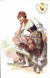 VINTAGE POSTCARD Folklore Caucasus Woman