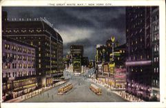 VINTAGE POSTCARD The Great White Way New York City