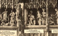 POSTAL Chartres de la VENDIMIA la adúltera mira a Jesús