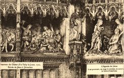 La POSTAL Chartres de la VENDIMIA la angustia de Jesús es