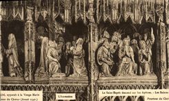 La POSTAL Chartres de la VENDIMIA aparece con la Virgen Maria del estribillo que subir Saint el alcohol va abajo en los apóstoles