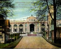 VINTAGE POSTCARD World Fair Brussels 1910 Main entrance