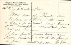 VINTAGE POSTCARD Weggis has Vierwaldstattersee Hotel Alpenblick put Pilatus wahredn deer Baumblute