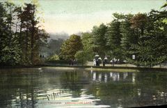 VINTAGE POSTCARD Nottingham Arboretum Lake