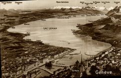 VINTAGE POSTCARD Lake Leman Geneva