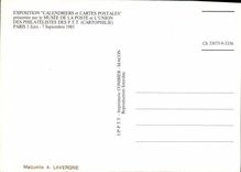 MODERN CARD Fair Calendars And Presentee Postcards By the Museum Of the Post office And the Union Of Philatelis Of Paris