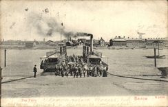 POSTAL de la VENDIMIA el barco de la carretilla del transbordador