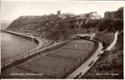 VINTAGE POSTCARD Castle Hill Scarborough Tennis