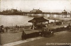 VINTAGE POSTCARD West Pier Brighton Esplanade
