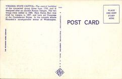 VINTAGE POSTCARD State Capitol Public garden Capitol And City Hall Richmond Virginia