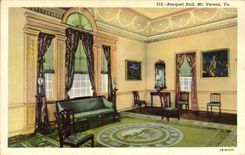 VINTAGE POSTCARD Banquet Hall MT Vernon Goes Washington