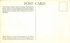 VINTAGE POSTCARD The Library At Mount Vernon Washington Library