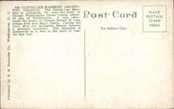 VINTAGE POSTCARD Custis Lee Mansion Arlington Goes