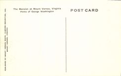 VINTAGE POSTCARD The Mansion At Mount Vernon Virginia Home Off George Washington