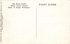 VINTAGE POSTCARD The Flower Garden Mount Vernon Virginia Home Off George Washington