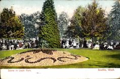 VINTAGE POSTCARD Scene In Leshi Park Seattle Wash