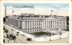 CPA U S Treasury Washington D C Washington Monument In Distance