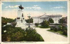 CPA Sherman Statue And U S Treasury Washington D C