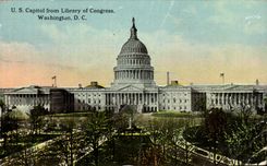VINTAGE POSTCARD U.S. Capitol From Library Off Congress Washington D C