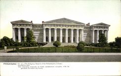 VINTAGE POSTCARD Philadelphia The Ridgway Branch Off The Philadelphia Library Library