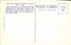 VINTAGE POSTCARD Battle Off Atlanta Cyclorama Building Atlanta Ga Militaria