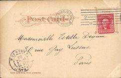 VINTAGE POSTCARD Fan-in To Pennsylvania Ferry Jersey City Tram