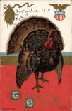 VINTAGE POSTCARD Thanksgiving Greetings Turkey
