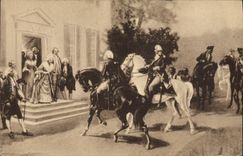 VINTAGE POSTCARD General Washington Presenting The Count De Rochambeau At Mount Vernon