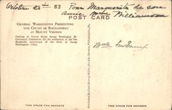 VINTAGE POSTCARD General Washington Presenting The Count De Rochambeau At Mount Vernon