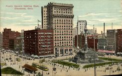 VINTAGE POSTCARD Publis Public garden Looking East Cleveland Ohio