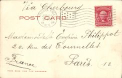 Catarata americana de la POSTAL de la VENDIMIA de la isla de la cabra el Niagara