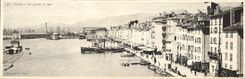 VINTAGE POSTCARD Toulon Large size View of the Quay Boats 28 * 9 cm