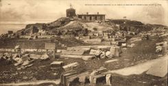 VINTAGE POSTCARD Large size Clermont Ferrand the Mercury Temple and the observatory of Puy de Dome 28 * 14 cm