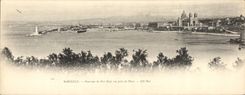 CPA Grand Format Marseille Panorama de Port Neuf Vue prise du Prado 28 * 11 cm