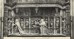 VINTAGE POSTCARD Rouen Large size the Cathedral Fragment of the tomb of the cardinals of Amboise 28 * 15 cm