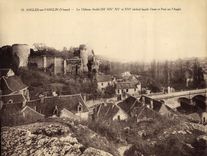 CPA Grand Format Angles Sur L'Anglin Vue Generale Le Chateau facade Ouest et pont sur l'Anglin 28 * 23 cm