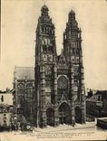 VINTAGE POSTCARD Large size Tours the Cathedral St Gatien 21 * 28 cm