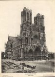 CPA Grand Format La Cathedrale De Reims Avant l'incendie 23.5 * 29.5 cm
