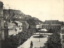 VINTAGE POSTCARD Belfort Large size the Place of Weapons the Town hall the Castle and the Lion 28 * 23 cm
