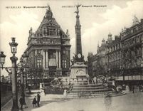 Monumento de gran tamaño 18 * 14 cm de Bruselas Anspach de la POSTAL de la VENDIMIA