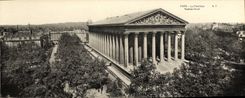 VINTAGE POSTCARD Paris Large size the Madeleine 28.5 * 11 cm