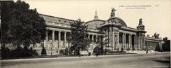 VINTAGE POSTCARD Paris Large size the Large palace Champs Elysées 28.5 * 11 cm