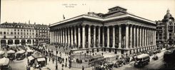 VINTAGE POSTCARD Paris Large size the Stock Exchange 28.5 * 11 cm